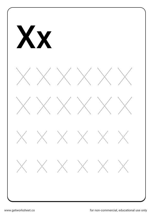 Letter x worksheet